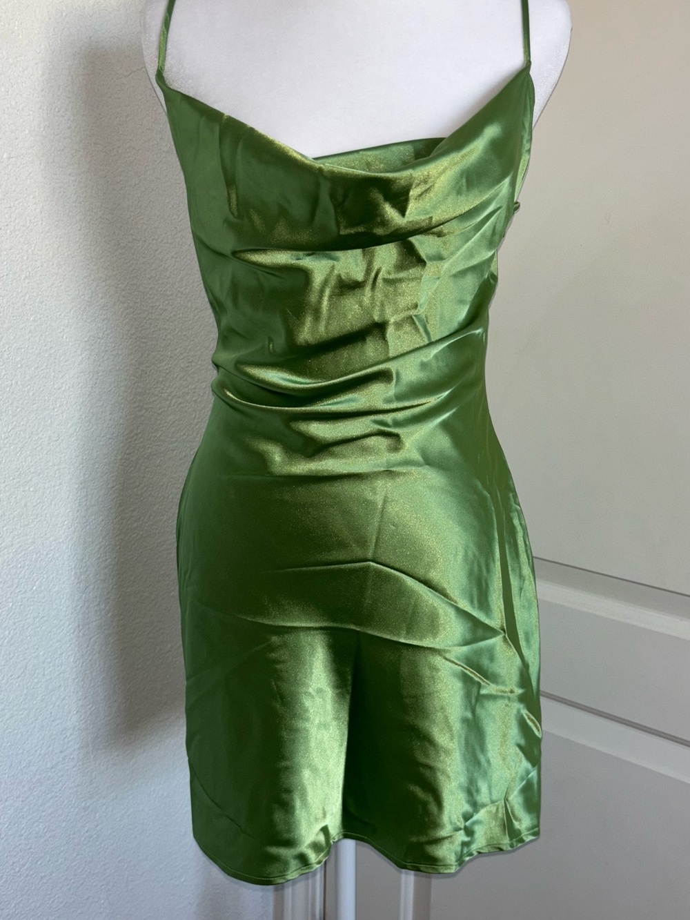 Princess Polly Emerald Green Satin Cowl Slip Dress